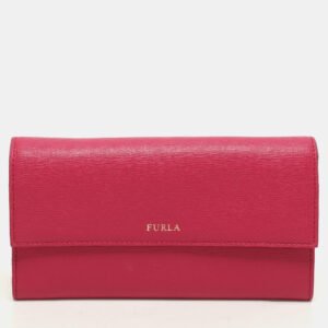 Furla Pink/Orange Leather Flap Wallet