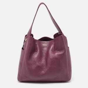 luxury-women-furla-used-handbags-p971702-018 Furla Burgundy Pebbled Leather Medium Capriccio Hobo