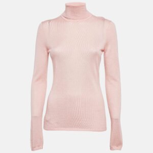 Gabriela Hearst Blush Pink Cashmere Blend Knit Turtleneck Sweater M