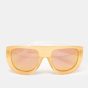 Ganni Orange/White Ines 2 Square Sunglasses