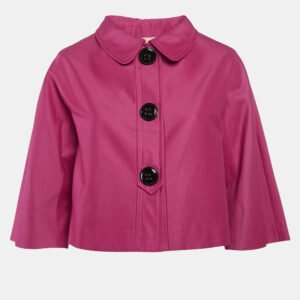 Giambattista Valli Fuchsia Pink Cotton Blend Oversized Jacket M