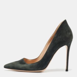 Gianvito Rossi Green Suede Gianvito Pointed Toe Pumps Size 40