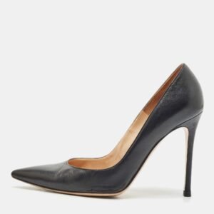 Gianvito Rossi Black Leather Gianvito 105 Pointed Toe Pumps Size 39