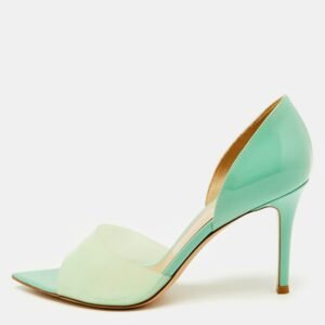 Gianvito Rossi Mint Green PVC and Patent Leather Bree Pumps Size 38.5