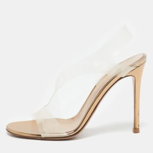 Gianvito Rossi Transparent PVC Metropolis Ankle Strap Sandals Size 37.5