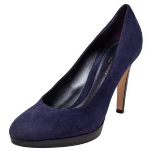 luxury-women-gianvito-rossi-used-shoes-p452054-003 Gianvito Rossi Blue Suede Pumps Size 40