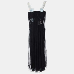 luxury-women-giorgio-armani-new-clothes-p976668-001 Giorgio Armani Black Tulle Embellished Flared Dress S