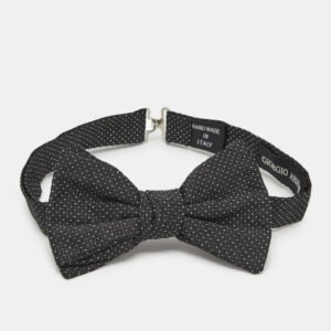 Giorgio Armani Black Silk Dotted Bow Tie