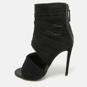 Giuseppe Zanotti Black Fabric Ankle Length Boots Size 36.5