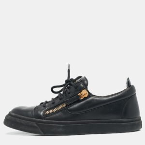 Giuseppe Zanotti Black Leather Augus Sneakers Size 39