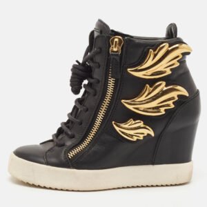 Giuseppe Zanotti Black Leather Cruel Summer High Top Sneakers Size 36