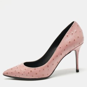 Giuseppe Zanotti Pink Ostrich Leather Lucrezia Pumps Size 35