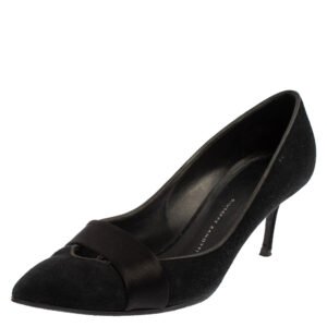 Giuseppe Zanotti Black Suede  Pointed Toe Pumps Size 37.5