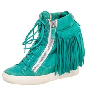 Giuseppe Zanotti Green Suede High Top Wedge Sneakers Size 37