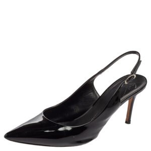 Giuseppe Zanotti Black Patent Leather Slingback Pumps Size 38
