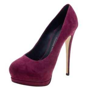 Giuseppe Zanotti  Burgundy Suede Platform Pumps Size 37.5