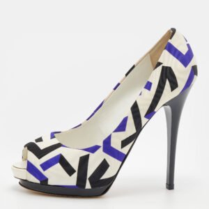 Giuseppe Zanotti Multicolor Printed Fabric Peep Toe Pumps Size 40