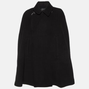 Givenchy Black Wool Felt Cape Coat XXL