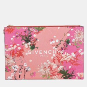 Givenchy Medium Iconic Floral Print Coated Canvas Pouch