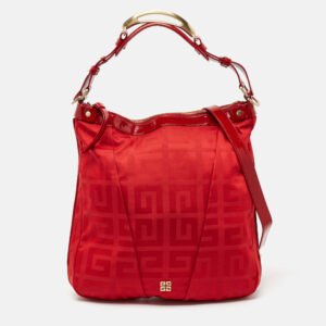 Givenchy Red Signature Fabric Top Handle Bag