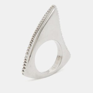 Givenchy Shark Tooth Silver Tone Ring Size 52