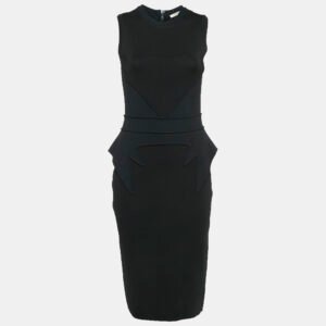 Givenchy Black Jersey Panel Detail Sleeveless Midi Dress M