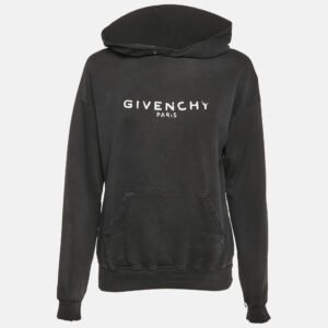 Givenchy Faded Grey Cotton Distressed Hoodie  M