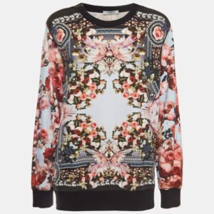 Givenchy Multicolor Roses and Birds of Paradise Cotton Knit Sweatshirt S
