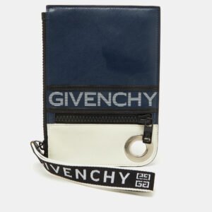 Givenchy Blue/White Leather Sac Bandouillere Fin Crossbody Bag