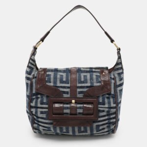 Givenchy Blue/Brown Fabric and Leather Shoulder Bag