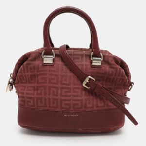Givenchy Burgundy Canvas and Leather Satchel