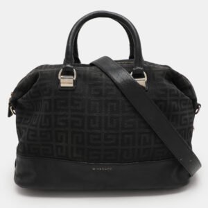 Givenchy Black Canvas and Leather Satchel