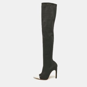 givenchy black/white knit fabric over the knee boots size 38