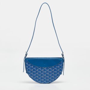 Goyard Blue Goyardine Coated Canvas and Leather Hirondelle Shoulder Bag