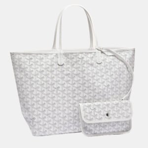 Goyard White Goyardine Coated Canvas and Leather Saint Louis PM Tote Bag