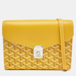 Goyard Yellow Goyardine Coated Canvas and Leather Chypre Wallet-Pouch