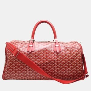 Goyard Red Goyardine Coated Canvas Croisjour 55 Boston Bag