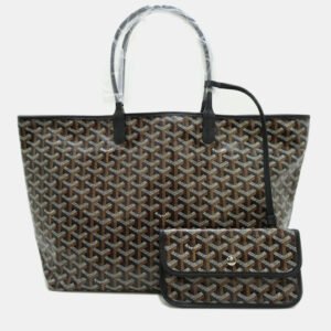 Goyard Black Leather Saint Louis PM Tote Bag