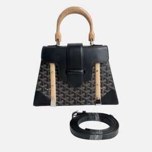 Goyard Black Coated Canvas And Leather Saigon MM Top Handle Bag