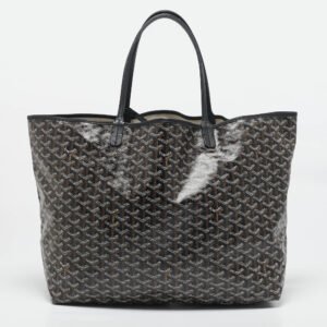 Goyard Black Goyardine Coated Canvas and Leather Saint Louis GM Tote