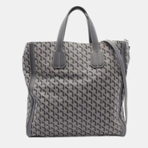 Goyard Grey Canvas and Leather Sac Voltaire Tote Bag