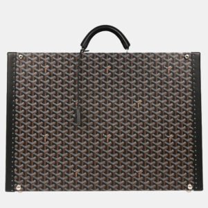 Goyard Black Leather Trunk Luggage Suitcase