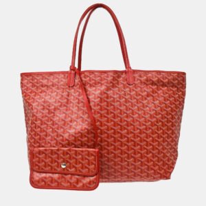 Goyard Red PVC, Leather Saint Louis GM Tote Bag
