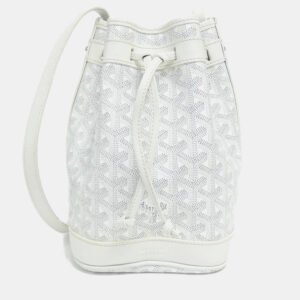 Goyard White Goyardine Petit Flot PM Bucket Bag