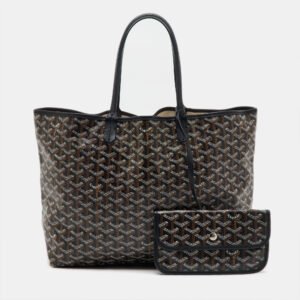 Goyard Black Goyardine Coated Canvas and Leather Saint Louis PM Tote