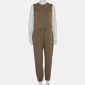 Greylin Military Green Synthetic Sleeveless Klark Jumpsuit M