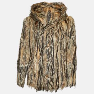 Gucci Brown Real Fur Hooded Coat XXXL