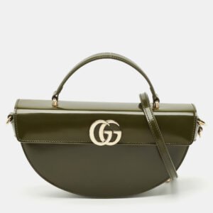 Gucci Luscious Green Leather Small Half Moon Top Handle Bag