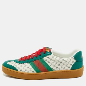gucci x dapper dan green/off white gg micro leather g74 sneakers size 35