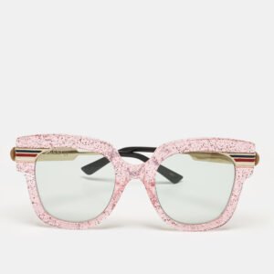 Gucci Pink Glitter/Green GG0281S Oversized Sunglasses